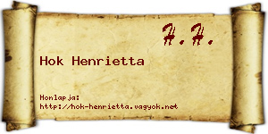 Hok Henrietta névjegykártya