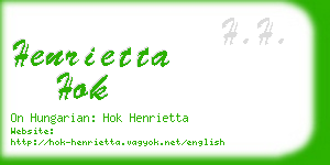 henrietta hok business card